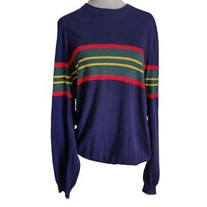 J. McClaughlin Crew Neck Popover Striped Knit Sweater